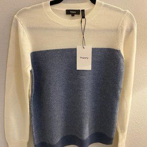 [NEW] THEORY denim combo sweater